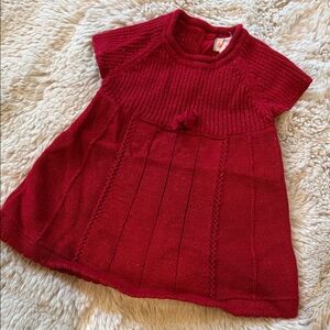 Cat & Jack Red Knit Baby Dress Sparkly Girls 3-6mo
